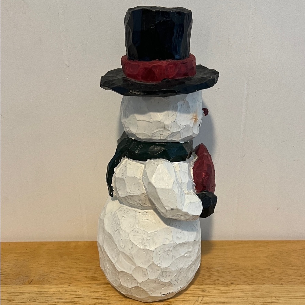 Festive Snowman with Heart - White, Black, Red - Picture 4 of 5